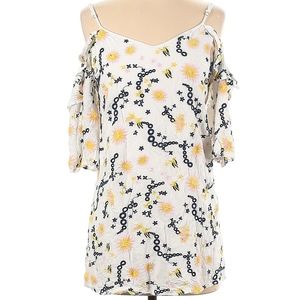 SAKS FIFTH AVENUE, Printed Square Neckline Blouse, Size: XS